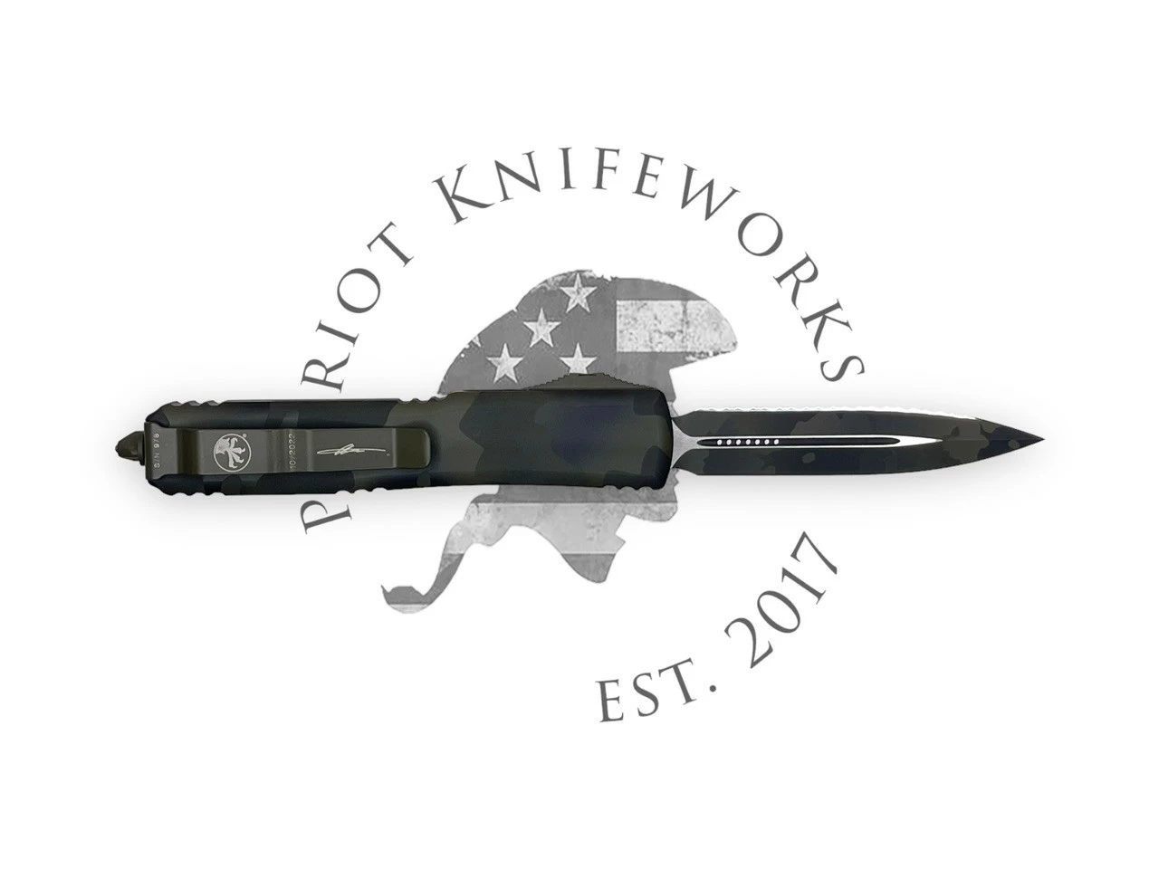 Microtech 122-3OCS Ultratech D/E Signature Series Olive Camo Full Serrate 4 Microtech 122-3OCS Ultratech D/E Signature Series Olive Camo Full Serrate - Image 2