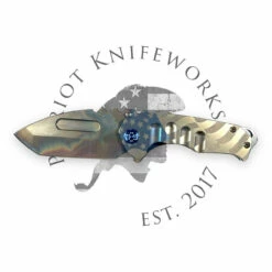 MEDFORD GENESIS T S45VN VULCAN TANTO BLADE, BLUE AMERICAN FLAG HANDLES, BLUE HW, BLUE FLAG CLIP, NP3 BREAKER