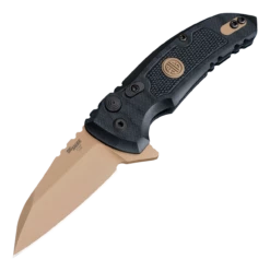 SIG X1-MicroFlip Emperor Scorpion Manual Flipper: 2.75" Wharncliffe Blade - FDE PVD Finish, Solid Black G10 Frame