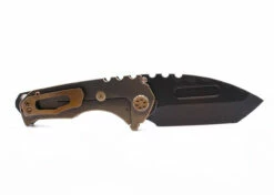 Medford Genesis T S35VN PVD Tanto Blade, Faced Flm Rip Curl Handle, Brz Spring, Bronze HW, Brsh/Flm Clip PVD Breaker -PATRIOT KNIFEWORKS Sales 18b 51596.1655908495