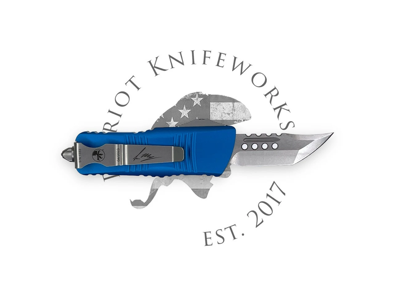 Microtech 819-10BLS Mini Troodon Hellhound Signature Series Blue Stonewash Standard 4 Microtech 819-10BLS Mini Troodon Hellhound Signature Series Blue Stonewash Standard - Image 2