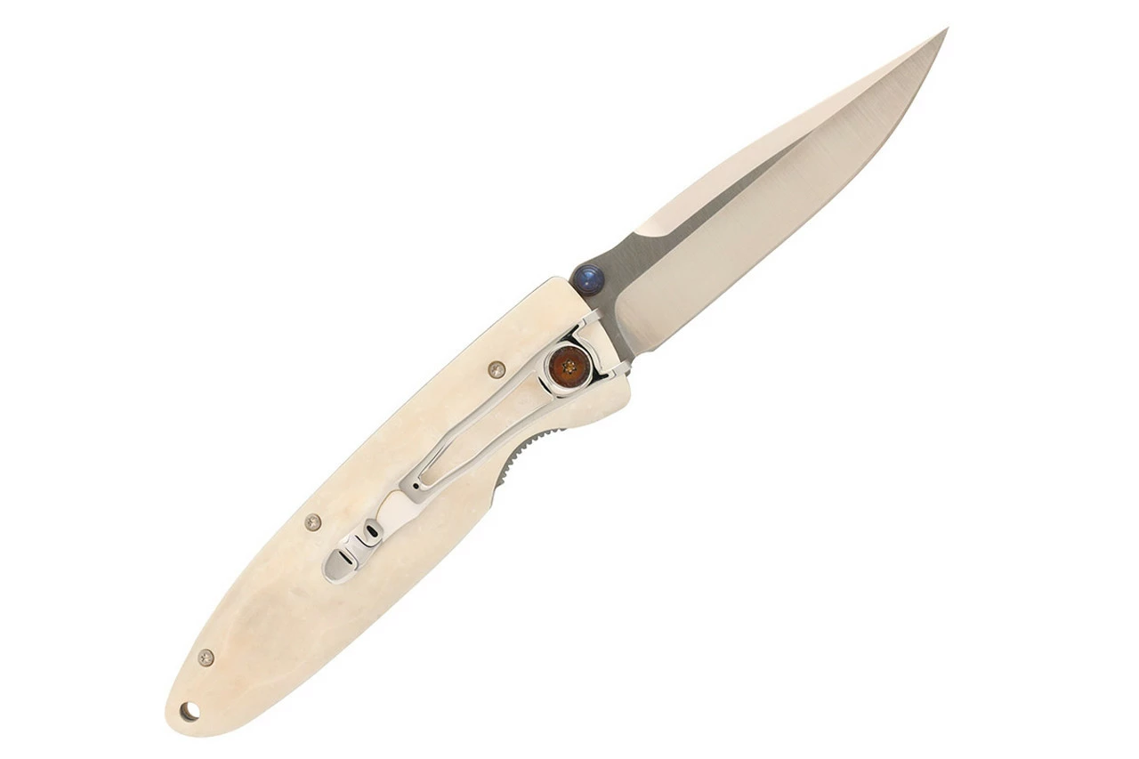 Mcusta MC-19V Classic Wave VG-10 Blade White Corian 4.37" Folding Knife 4 Mcusta MC-19V Classic Wave VG-10 Blade White Corian 4.37" Folding Knife - Image 2