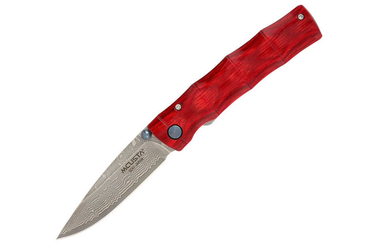 MCUSTA Knives MC-75D Shinra Emotion Take VG-10 Core Damascus Bamboo Design Staminawood 3.75" Folding Knife 4 MCUSTA Knives MC-75D Shinra Emotion Take VG-10 Core Damascus Bamboo Design Staminawood 3.75" Folding Knife - Image 2