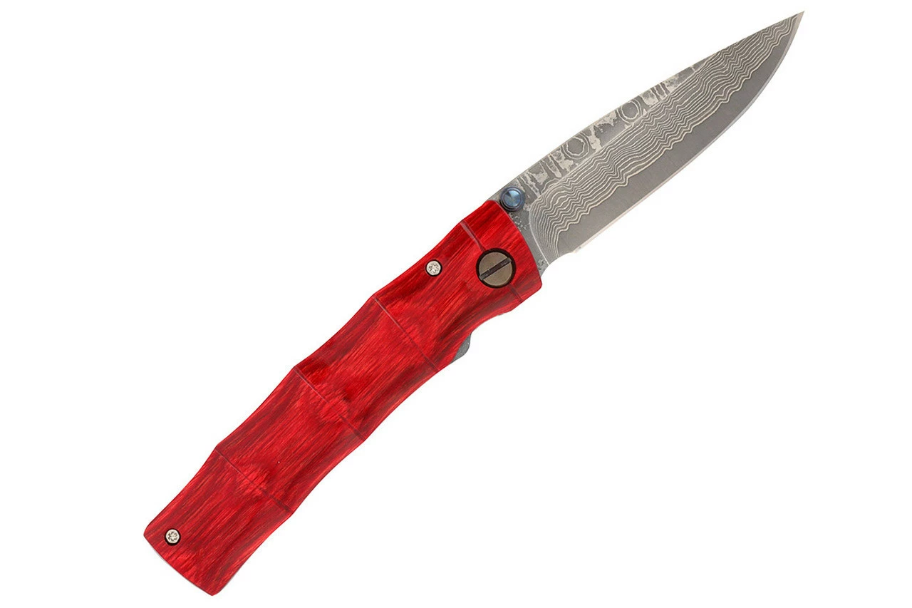 MCUSTA Knives MC-75D Shinra Emotion Take VG-10 Core Damascus Bamboo Design Staminawood 3.75" Folding Knife 5 MCUSTA Knives MC-75D Shinra Emotion Take VG-10 Core Damascus Bamboo Design Staminawood 3.75" Folding Knife - Image 3