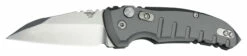 Hogue A01-MicroSwitch Automatic Folder: 2.75" Wharncliffe Blade - Tumbled Finish, Matte Grey Aluminum Frame