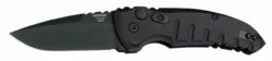 Hogue A01-MicroSwitch Automatic Folder: 2.75" Drop Point Blade - Black Cerakote Finish, Matte Black Aluminum Frame- 24116