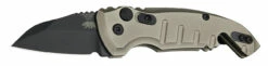 Hogue A01-MicroSwitch Automatic Folder: 1.95" Wharncliffe Blade - Black Cerakote Finish, Matte FDE Aluminum Frame