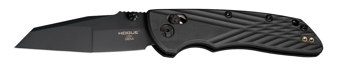 Hogue Deka Manual Folder: 3.25" Wharncliffe Blade - Black Cerakote Finish, Black Polymer Frame- 24366 3 Hogue Deka Manual Folder: 3.25" Wharncliffe Blade - Black Cerakote Finish, Black Polymer Frame- 24366