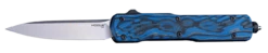 Hogue Counterstrike OTF Automatic: 3.35" Drop Point Blade - Tumbled Finish, Aluminum Case & G-Mascus Blue Lava G10 Cover - 34873