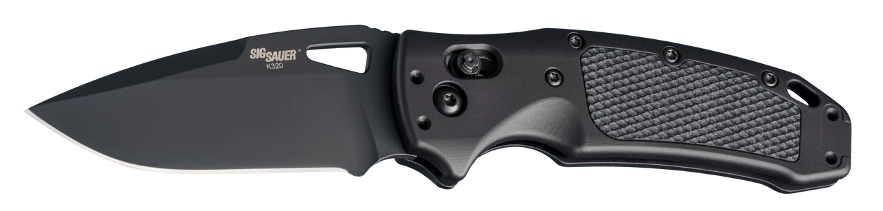 SIG K320 AXG Pro: 3.5" Drop Point Blade - Black Cerakote Finish, Matte Black Aluminum Frame & Solid Black G10 Insert - 36374 3 SIG K320 AXG Pro: 3.5" Drop Point Blade - Black Cerakote Finish, Matte Black Aluminum Frame & Solid Black G10 Insert - 36374