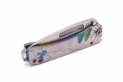 Medford Knives Midi Marauder S45VN Satin Tanto Blade, Ano Fade W/Faced Silver Flats Iridescent Cracked Glass Handles, Bronze HW, Brsh/Silver W/ Iridescent Cracked Glass Clip -PATRIOT KNIFEWORKS Sales 3F382BA2 4CA8 4008 80A4 B7B5D9A63EE4 56963.1680016153