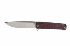 Medford M-48 S35VN Tumbled Blade, Red Alum Handle, Tumbled Spring, Flm HW, Clip