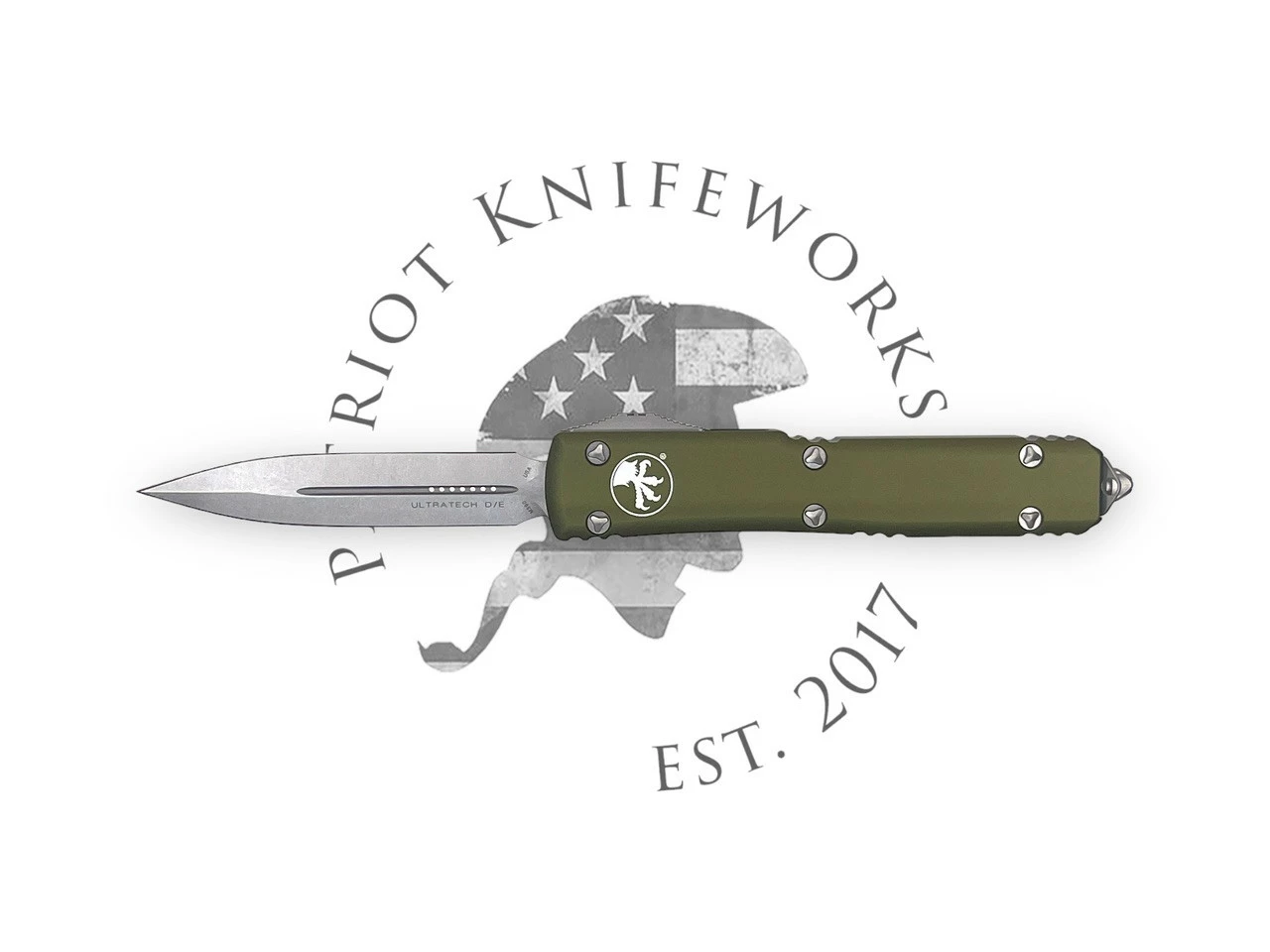 Microtech 122-10OD Ultratech D/E OD Green Stonewash Standard 3 Microtech 122-10OD Ultratech D/E OD Green Stonewash Standard