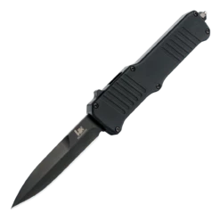 HK Incursion OTF Automatic: 3.9" Bayonet Blade - Black PVD Finish, Matte Black Aluminum Frame