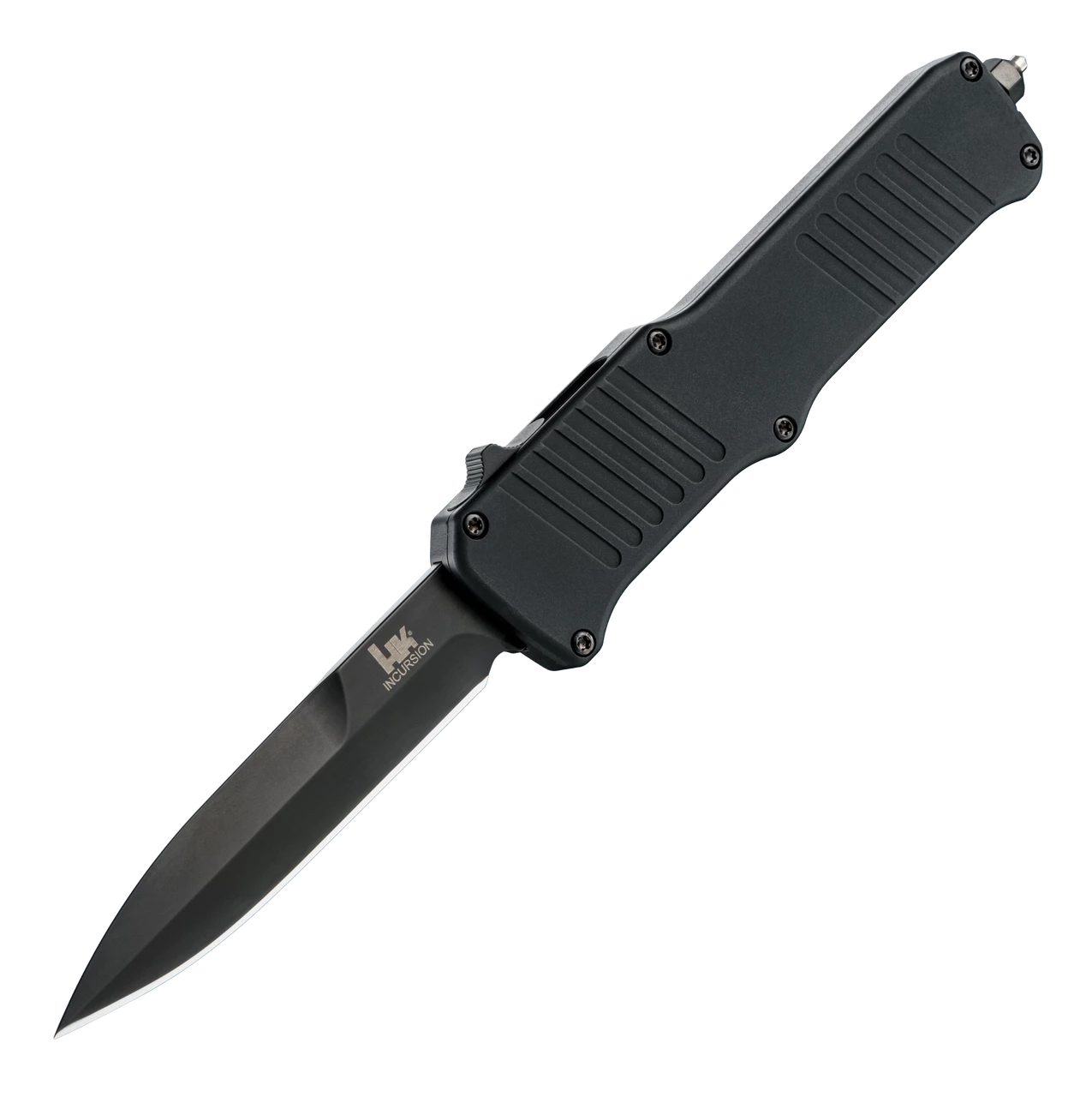 HK Incursion OTF Automatic: 3.9" Bayonet Blade - Black PVD Finish, Matte Black Aluminum Frame 3 HK Incursion OTF Automatic: 3.9" Bayonet Blade - Black PVD Finish, Matte Black Aluminum Frame