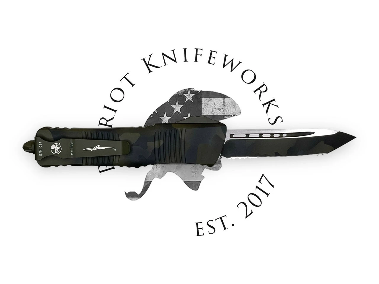 Microtech 144-3OCS Combat Troodon T/E Signature Series Olive Camo Full Serrated 4 Microtech 144-3OCS Combat Troodon T/E Signature Series Olive Camo Full Serrated - Image 2