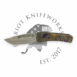 Medford Slim Midi S45VN Tumbled Tanto Blade, Violet-Bronze Filigree Handles, FLM HW/Clip