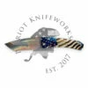 Medford Midi Marauder S45VN Vulcan Tanto Blade, Blue "Billowing Flag" Handles, STD HW, Brsh Clip, NP3 Breaker -PATRIOT KNIFEWORKS Sales 5E72B8C4 513B 488D 936E 7D888D9B0240 45785.1694725614