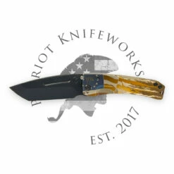 Medford Slim Midi S45VN PVD Tanto Blade, Bronze Tattered Betsy Ross Flag Handles, PVD HW/Clip