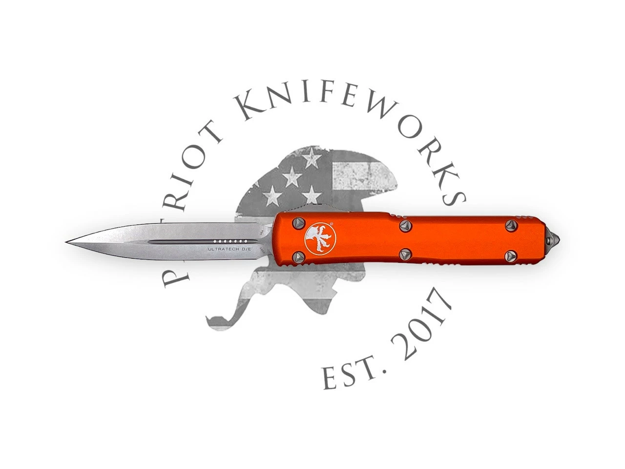 Microtech 122-10OR Ultratech D/E Orange Stonewash Standard 3 Microtech 122-10OR Ultratech D/E Orange Stonewash Standard