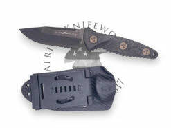 Microtech 113M-2DLCCFS Socom Alpha Mini S/E Signature Series Carbon Fiber Handle DLC Partial Serrated