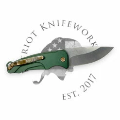 Smooth Criminal S35VN Tumbled Blade, Green Handles, Bronze HW/Clip -PATRIOT KNIFEWORKS Sales 8C933C41 BCC1 4A6A 9D8A 40A7D997D863 98976.1694813323