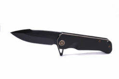 Medford Proxima S45VN PVD Blade, PVD W Brz Pin Handles, Bronze HW, PVD W/ Brsh/ Brz Flats Clip