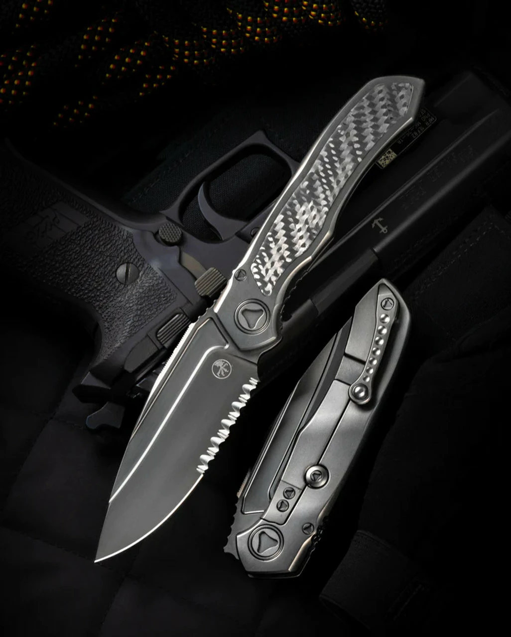 Microtech 190C-2DLCTCFITI Anax S/E DLC Titanium Handle DLC Partial Serrated DLC Titanium Pivot Collar Carbon Fiber Inlay 3 Microtech 190C-2DLCTCFITI Anax S/E DLC Titanium Handle DLC Partial Serrated DLC Titanium Pivot Collar Carbon Fiber Inlay