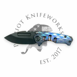 MEDFORD MICRO T S35VN PVD DP BLADE, BLUE DIAMOND CHECKERED HANDLES, PVD HW/CLIP, PVD BREAKER -PATRIOT KNIFEWORKS Sales B5DA3E45 1BC0 4BD7 8931 676566477194 66755.1696270014