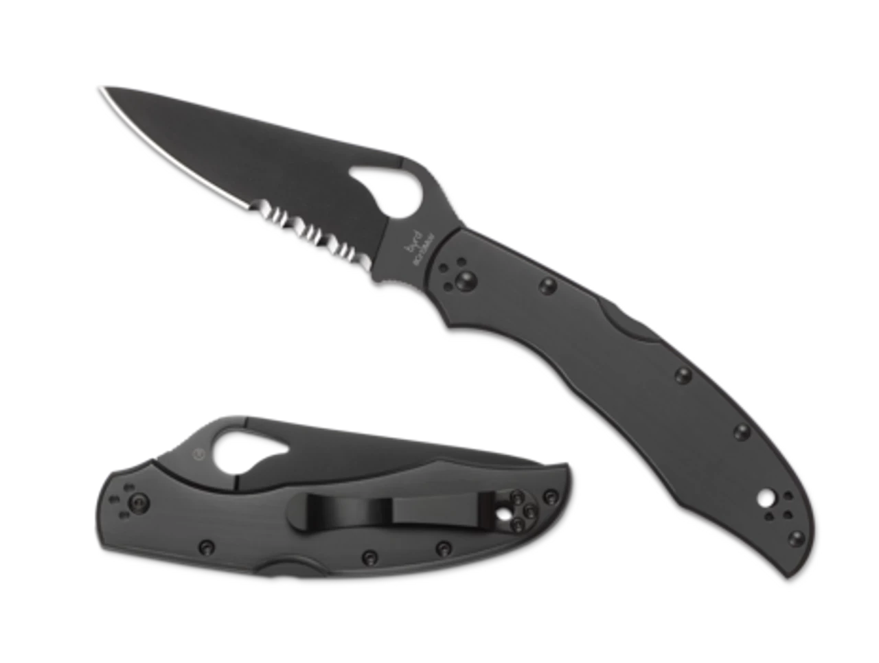 BYRD BY SPYDERCO CARA CARA™ 2 STAINLESS BLACK BLADE - COMBINATION BLADE/STAINLESS HANDLE 3 BYRD BY SPYDERCO CARA CARA™ 2 STAINLESS BLACK BLADE - COMBINATION BLADE/STAINLESS HANDLE