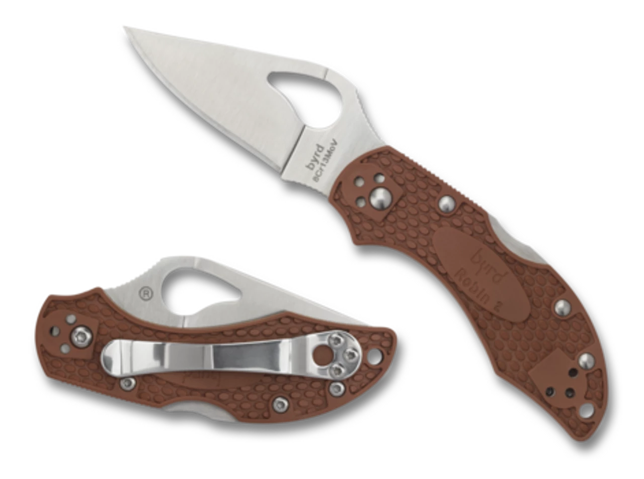 BYRD BY SPYDERCO ROBIN™ 2 FRN - PLAIN BLADE/BROWN HANDLE 3 BYRD BY SPYDERCO ROBIN™ 2 FRN - PLAIN BLADE/BROWN HANDLE
