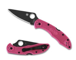 Spyderco C11FPPNS30VBK Delica - Pink Handle Black Blade