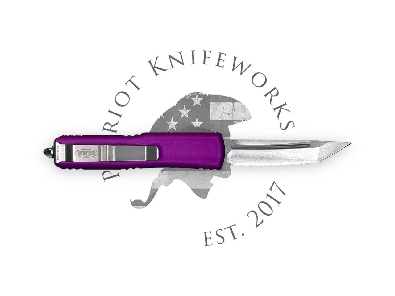 Microtech 233-12VI UTX-85 T/E Violet Stonewash Full Serrated 4 Microtech 233-12VI UTX-85 T/E Violet Stonewash Full Serrated - Image 2