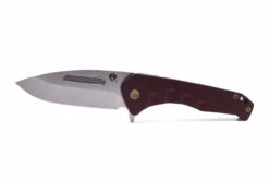 Medford Swift FL Flipper S45VN Tumbled DP Blade, Red Handle, Tumbled Spring, Bronze HW/Clip