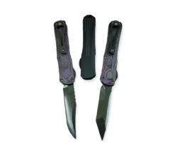 Heretic Knives H022B-6A-PUCF Manticore S Bowie DLC Black Ano W/ Purple Camo Carbon