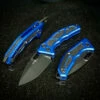 Heretic Knives Medusa Black Tanto & Blue Handle H011-4A-BLU -PATRIOT KNIFEWORKS Sales H011 4A BLU 14972.1658417331