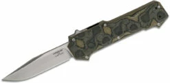 Hogue Compound OTF Automatic: 3.5" Clip Point Blade - Tumbled Finish, G-Mascus Green G10 Frame 34038