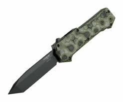 Hogue Compound OTF Automatic: 3.5" Tanto Blade - Black PVD Finish, G-Mascus Green G10 Frame - 34028