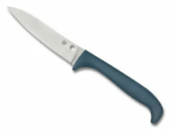 Spyderco Counter Critter Kitchen Knife Plain Blade, Blue Plastic Handle - K21PBL