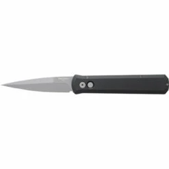 ProTech Pro-Tech 920 Godfather Solid Black Handle, Blasted Blade, Plain Edge