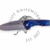 Medford Prae Slim S45VN Tumbled DP Blade, Faced/Flm Solar Flare Handle, Blue Spring, STD HW, Film Clip -PATRIOT KNIFEWORKS Sales PhotoRoom 20230711 103527 46367.1689107664
