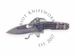 Medford Infraction S45VN Tumbled Blade, Stars-N-Bars W/Rivets Handles, Blue HW/Clip, NP3 Breaker