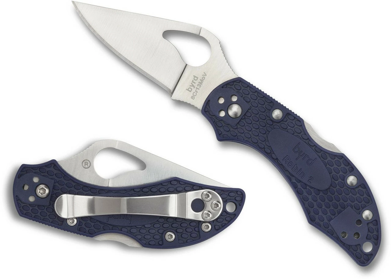 BYRD BY SPYDERCO ROBIN™ 2 FRN - PLAIN BALDE/BLUE HANDLE 3 BYRD BY SPYDERCO ROBIN™ 2 FRN - PLAIN BALDE/BLUE HANDLE