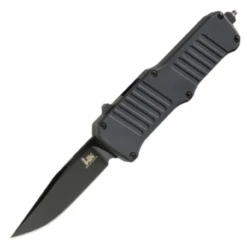 HK Mini Incursion OTF Automatic: 2.95" Clip Point Blade - Black PVD Finish, Matte Black Aluminum Frame