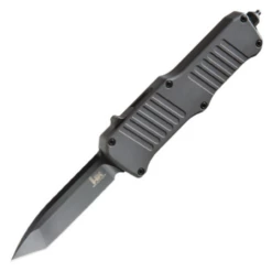 HK Mini Incursion OTF Automatic: 2.95" Tanto Blade - Black PVD Finish, Matte Grey Aluminum Frame
