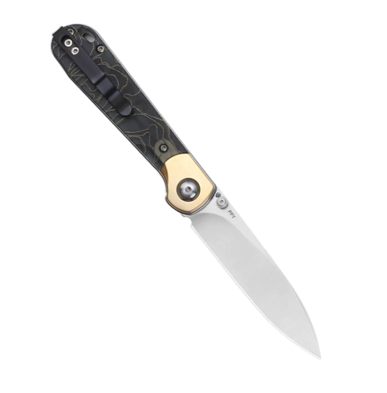 Kizer PPY S35VN Blade Brass+Raffir Handle Ki3587A1 (3.26" Satin) 4 Kizer PPY S35VN Blade Brass+Raffir Handle Ki3587A1 (3.26" Satin) - Image 2