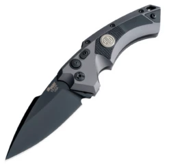 Hogue SIG EX-A05 Tactical Automatic Folder: 3.5" Spear Point Blade - Black Cerakote Finish, Matte Grey Aluminum Frame & Solid Black G10 Inserts - 36532