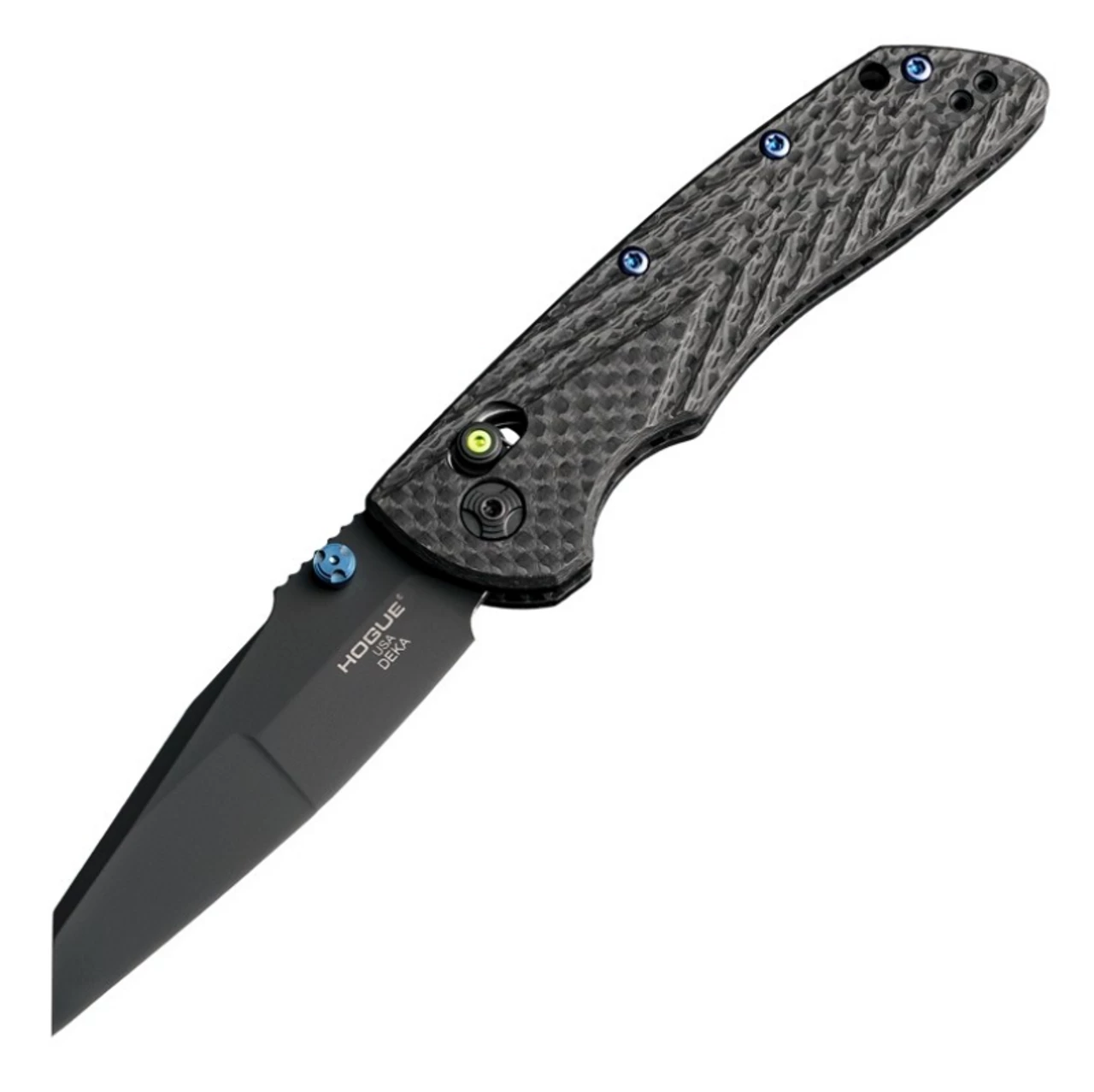 Hogue 24298-LIM Deka Manual Folder (Collector Series): 3.25" Wharncliffe Blade - Black Cerakote Finish, Black Carbon Fiber Frame & Green Tritium Insert 3 Hogue 24298-LIM Deka Manual Folder (Collector Series): 3.25" Wharncliffe Blade - Black Cerakote Finish, Black Carbon Fiber Frame & Green Tritium Insert