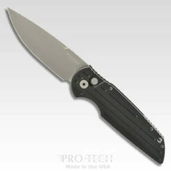 ProTech Pro-Tech TR-3 Tactical Response III AUTO Folding Knife 3.375" 154CM Bead Blasted Plain Blade, Black Milled Aluminum Handles