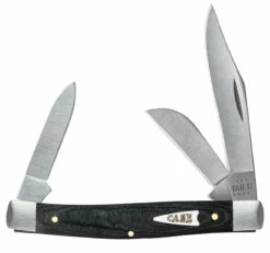 Case Smooth Black Micarta Medium Stockman - 27818